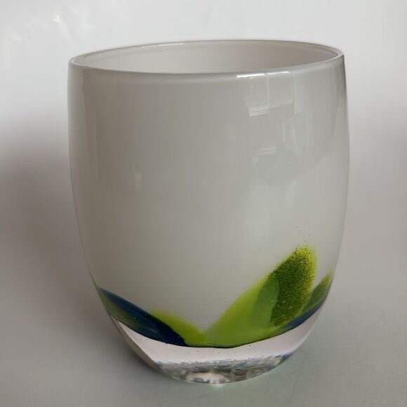 Glassybaby HAWKFETTI Seattle Seahawks 2017 Votive Candleholder With Sticker - Picture 3 of 12